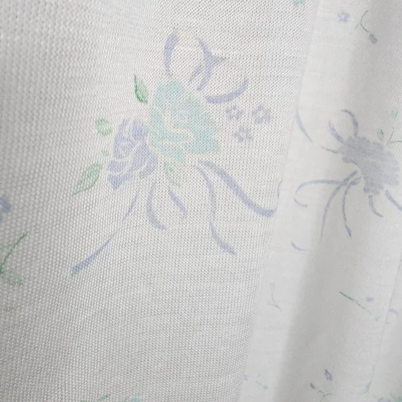 Vintage Granny Nighty Baby Blue Floral White Lace Trim Nightgown - Picture 3 of 6